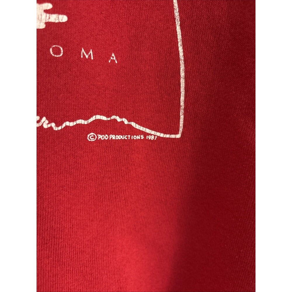 VTG 1980s Nebraska Cornhuskers Oklahoma Sooners Sweatshirt Fruit of the Loom M - Picture 3 of 7